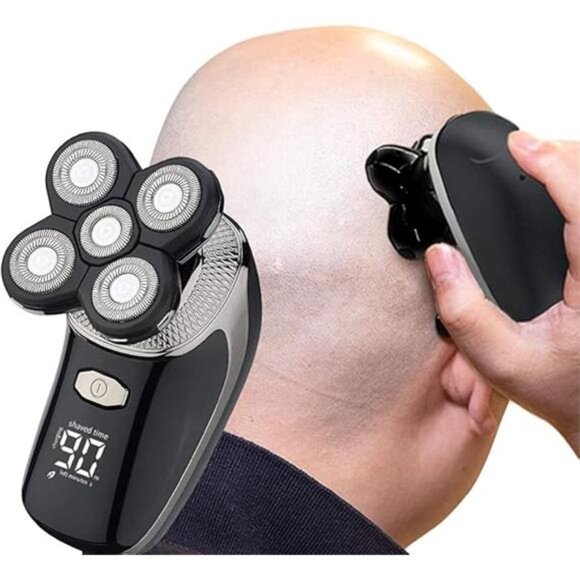 Mens Electric Bald Head Razor,Head Shaver for Bald Men Grooming Kit Wet-Dry - Picture 7 of 7